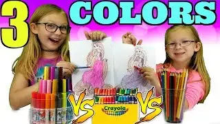 3 COLOR CHALLENGE!!! 3 Marker vs 3 Crayon vs 3 Colored Pencil !!!