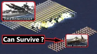 Can 100 Sea Scorpions survive 100 Dreadnoughts ? - Red Alert 2