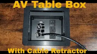 AV Table Box install Demonstration with cable retractor (Box By Legrand) TB672AUBK  TBCRHDMI