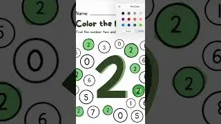 Color the number 2 #shorts #numbers #learnnumbers #lkgworksheet #lkgworksheets #number2  #nursery