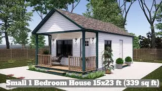 Small 1 Bedroom House 15x23 ft (339 sq ft) | Compact 4.5x7m Cozy Cottage Design