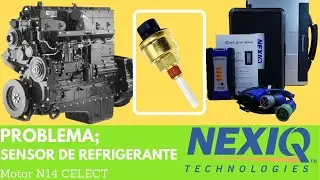 Problema de sensor de refrigerante, motor celect cummins, solución en auxilio carretero con usb link