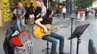 Street Guitarist busking Australia Adelaide