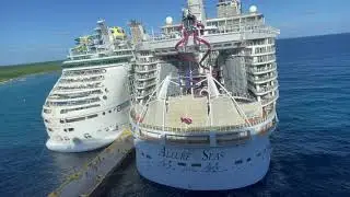 Port of Costa Maya - Allure of the Sea, Mariners of the Sea and MSC Seascape docked together.