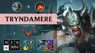 Tryndamere Top vs Gnar: Triple Kill, Legendary - KR Grandmaster Patch 14.15