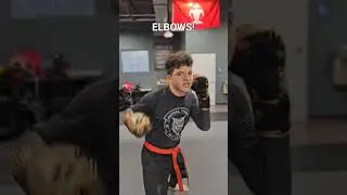 Elbows are the best. Lorenzo demos elbow strikes! #kickboxing #martialart #muaythai