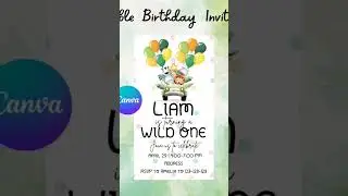 Editable kids birthday party invitation with Canva