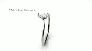 Minimal Pear 0.20ct White Gold Diamond Ring