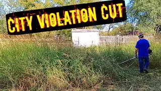 😱 WAIST HIGH GRASS CUT USING A WEEDEATER 😱 OVERGROWN! CITY VIOLATION CUT