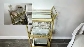 VASAGLE Bar Cart Gold, Home Bar Serving Cart Review, Looks great, is as pictured, and solid bang for
