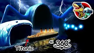 360 Bloop vs El Gran Maja vs Sea Eater - Titanic Depth Sea Monster Battle | 360 video 4K