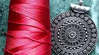 How to Make Oxidised German Silver Pendant Necklace at Home // jewellery making idea
