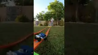 Baja Bone Shaker throwing camera off the track! #shorts #mrsuperwheels #hotwheels #hotwheelstrack
