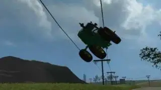 Tractor stuck in a powerline!!! - Farming Simulator 2009