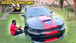 Debadging Shadow (*bad idea*🥲) #392scatpackcharger #diy #scatpack #srt #392 #debadging #newbadge
