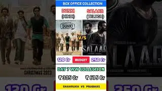 Dunki Day 7 Final Collection।         Salaar Day 7 box office collection #shorts