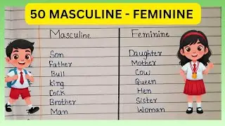 50 Musculine and Feminine || 50 Gender name || Change the gender in english grammar 