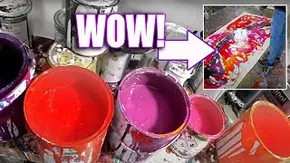 Amazing new colours - huge abstract painting created LIVE!