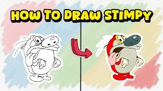 How to Draw Stimpy from The Ren & Stimpy Show &ndash; Cartoon Tutorial