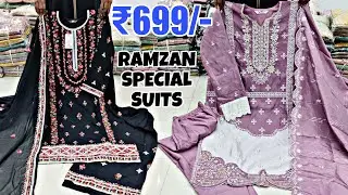RAMZAN SPECIAL PARTYWEAR READYMADE DRESSES ₹699/- 😱 Lucknowi Suits Wholesale Collection Hyderabad 💥