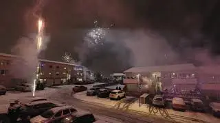 New Years Eve in suburbia Reykjavík, Iceland