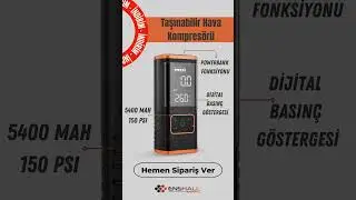 Taşınabilir Hava Kompres&ouml;r&uuml; Powerbank &Ouml;zellikli