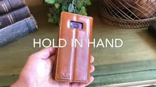 IPulse Galaxy S8 Full Grain Leather Wallet Case -cognac