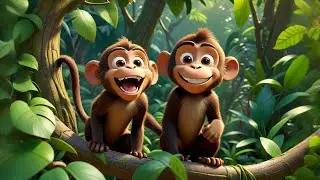 Two Cheeky Monkeys Swing on a Tree | Fun Animal Song for Kids | Nursery Rhymes and Baby Songs