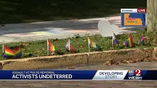 Activist assaulted outside Pulse memorial where rainbow crosswalk removed in Orlando