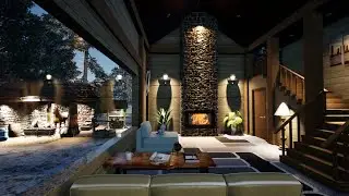 Cozy Cabin Fireplace 🔥 Winter Night Ambience | Relax &bull; Study &bull; Focus | 4K