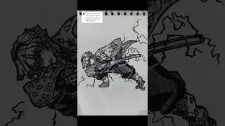 Zenitsu First form, speed drawing #anime #drawing #demonslayer #zenitsu #art #animeart #animedrawing