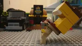 My brother vs cat man #lego #stopmotion #fighting 