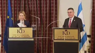 European Union minister Kaja Kallas and Israeli FM Gideon Saar hold joint briefing in Jerusalem