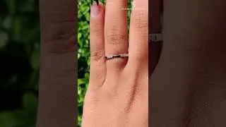 Notch Band Dainty Pave Set Everyday Stacking ring Stackable Matching Wedding Spacer Band Pinkie Ring