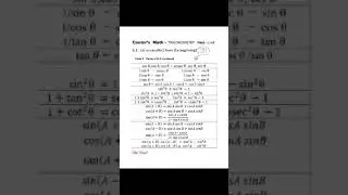 TRIG - I /17  Trigonometry Table 9 (Table 4 &8 combined)     #recollect #bscmathmetic