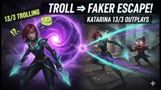 13/3 Katarina: Trolling Veigar R &rarr; FAKER ESCAPE!😈💨