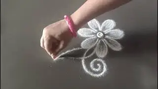 daily use rangoli || rangoli || rangoli design || rangoli kolam || muggulu || freehand rangoli 
