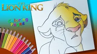 Lion King Coloring Book For Kids. Lion Simba is crying Coloring Pages  Disney Coloring Book
