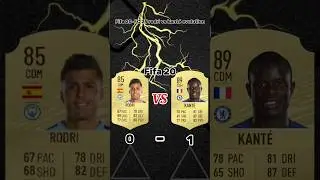 Rodri VS Kante fifa 20 - fc 25 rating evolution| #fc24 #fc25 #football #footballshorts #rodri #kante