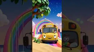 Happy Rainbow School Bus! 🚌🌈✨ | Wheels on the Bus Cartoon for Kids