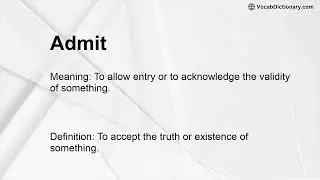 Admit Meaning