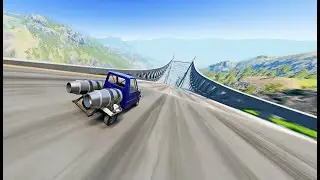 Full Throttle INSANE Long Downhill lane ! | BeamNG.drive Epic Crashes & Speed Test #14
