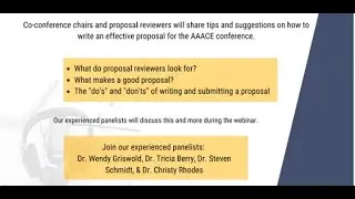 AAACE Conference Proposal Writing Webinar