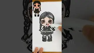 Chibi Wednesday Coloring Video #coloring #chibiart #WednesdayAddams
