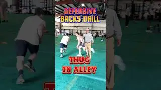 DEFENSIVE BACKS DRILL THUG IN ALLEY GREAT FOR FOOTWORK #defensivedrills #thuginalley #coaching