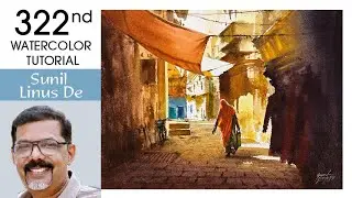 How to draw streetscape in watercolor | painting by Sunil Linus De