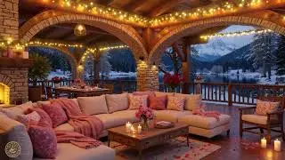 Soft Jazz for Valentine Night | Romantic Winter Cabin Ambience