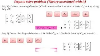 Numerical Methods: Solution of linear simultaneous equation by using Gauss Elimination Method