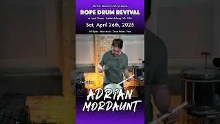 See Adrian Mordaunt LIVE! at Rope Drum Revival at Loyal Drums, Sat. April 26th 🥁😈