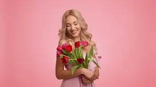 Free 4k Stock Video - 8 March Blonde Woman - For Woman's Day with Free Music